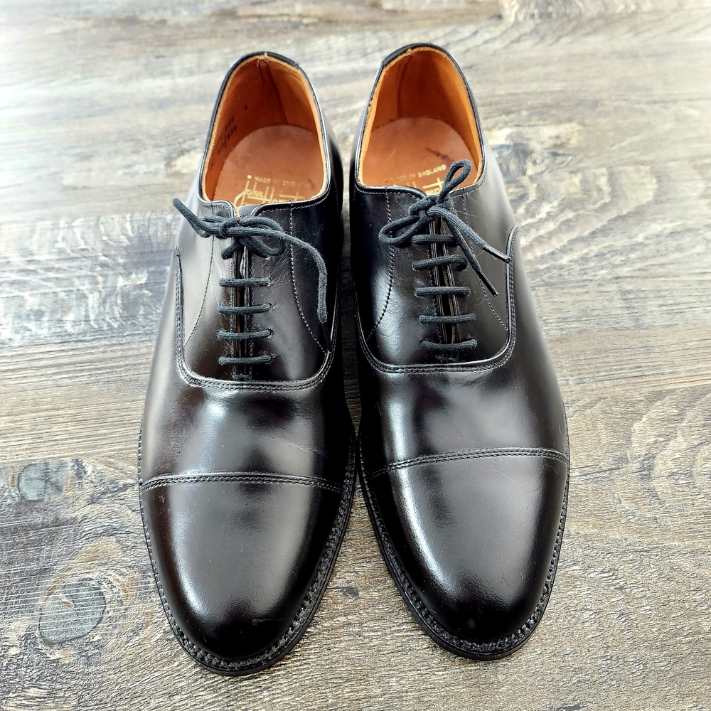 Vintage Authentic John Hampton Woodward's Quality Shoes for Men, Black Leather S